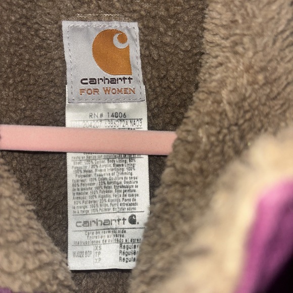 Carhartt For Women Sherpa Lined Canvas Jacket Plum Purple Workwear Size XS‎ - Picture 4 of 10